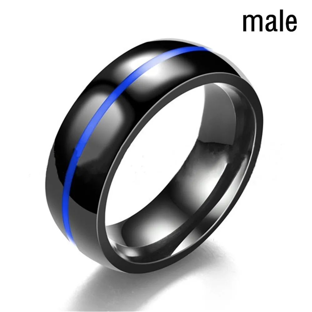 2019 Fashion Stainless Steel Blue Crystal Designer Ring for Men Women AAA Zircon Party Anniversary Couple Lovers Rings Jewelry | Украшения