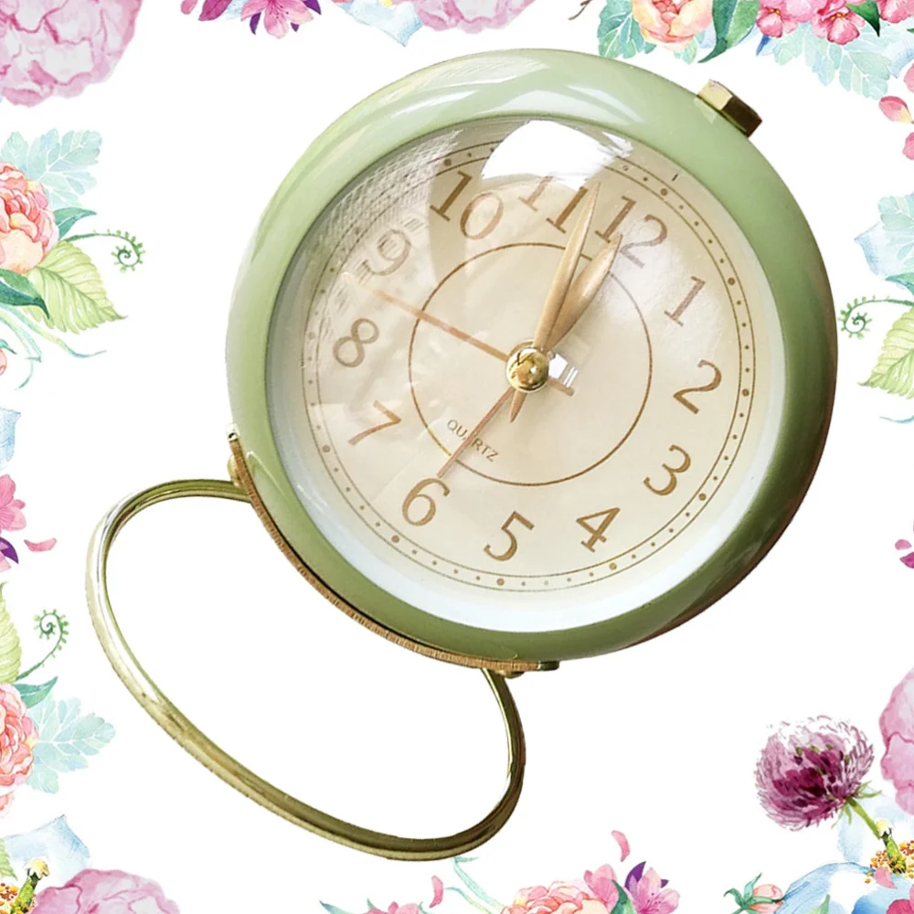 Metal Alarm Clock Round Desktop Bedside (Beige Shipment without Battery) | Дом и сад