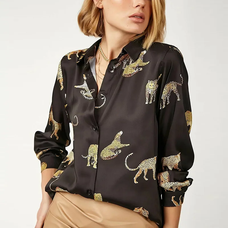 

Женская блузка с длинным рукавом, рубашки с принтом зебры, винтажные офисные женские топы, женские Топы Za 2021, модные женские блузы