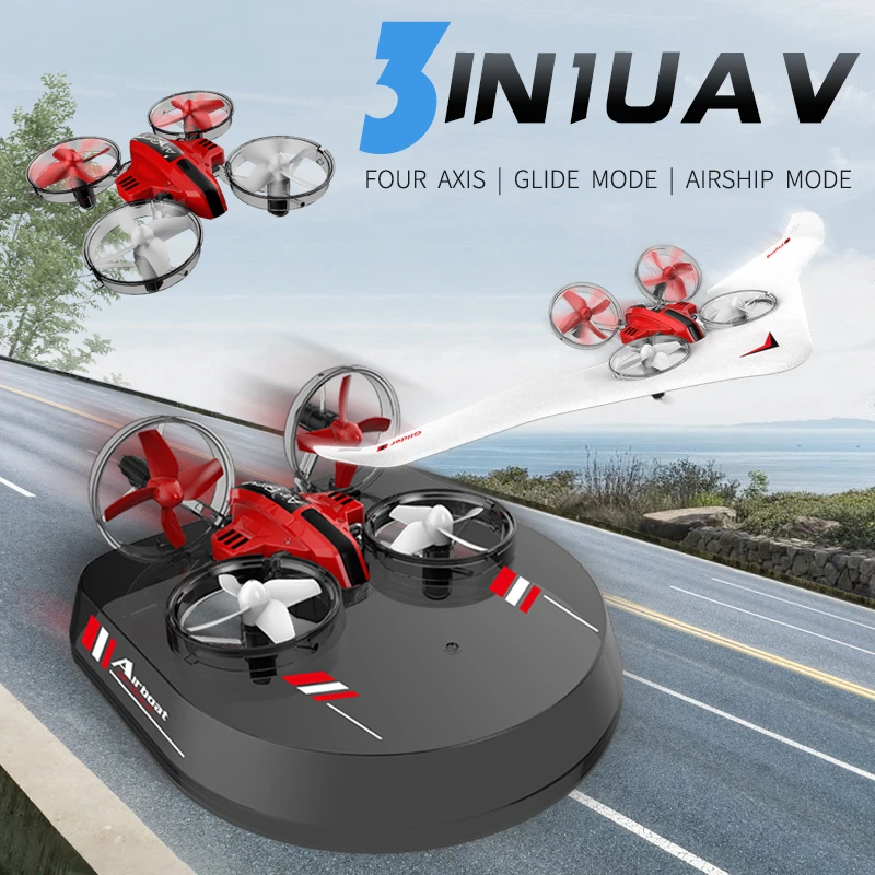 L6082 Дрон DIY 3 в 1 воздушный гений Mode ховеркрафт с фиксированным крылом планер все