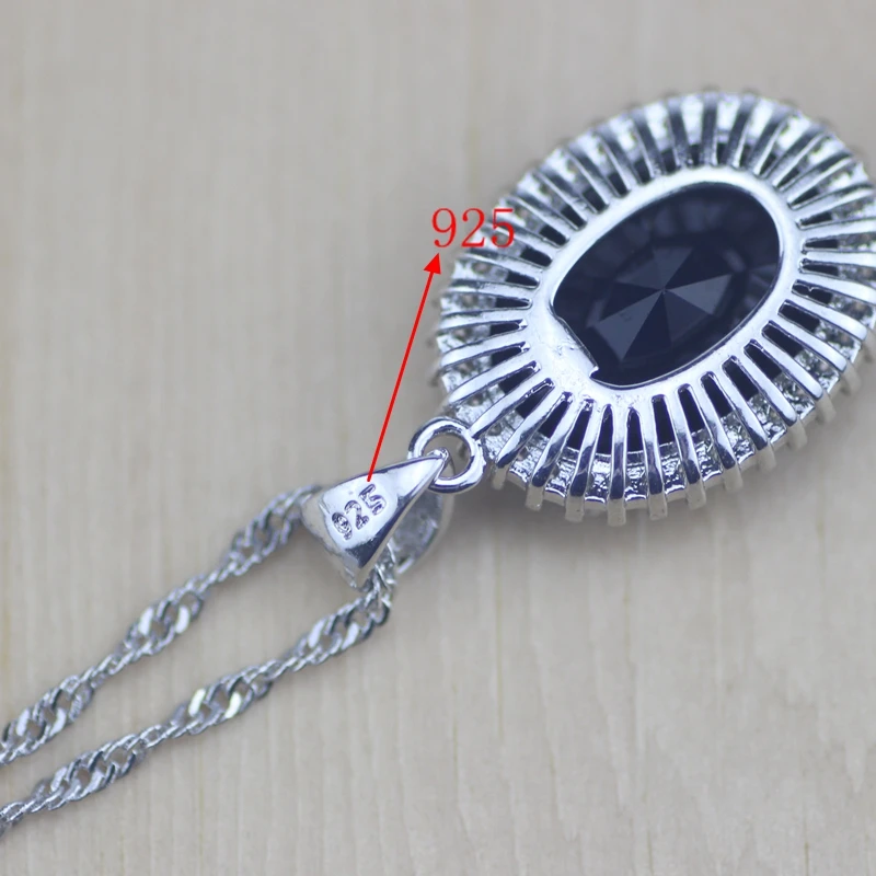 Женские Ювелирные изделия из стерлингового серебра 925 пробы Черный CZ белый