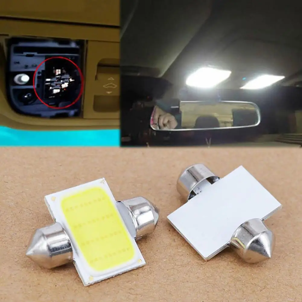 2 шт 12V COB светодиодный белый интерьер светильник лампа автомобиля автодом для