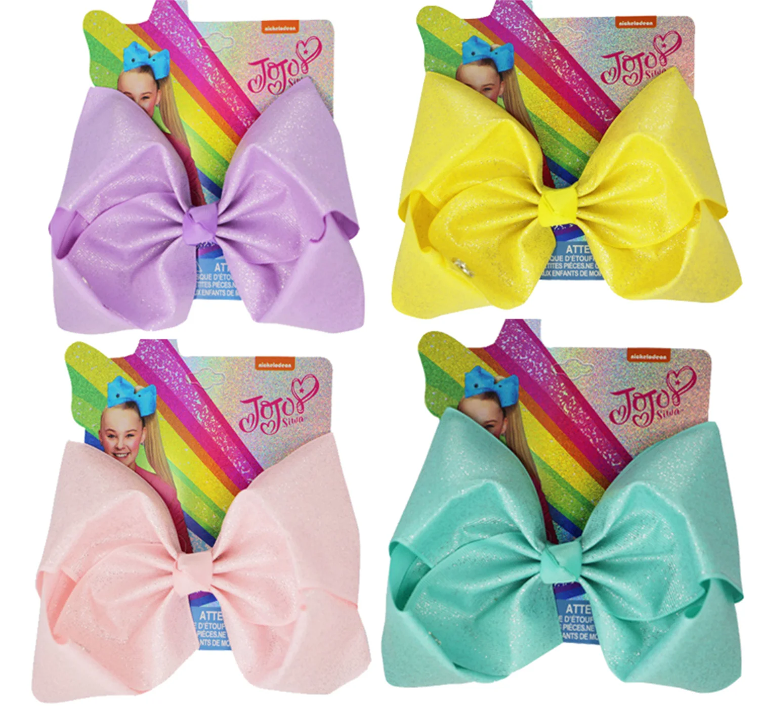 

Новый Блестящий бант 8 дюймов; Одноцветные; Блестящие; Корсажная лента для волос луки с зажимом повязка на голову для детей, аксессуары для м...