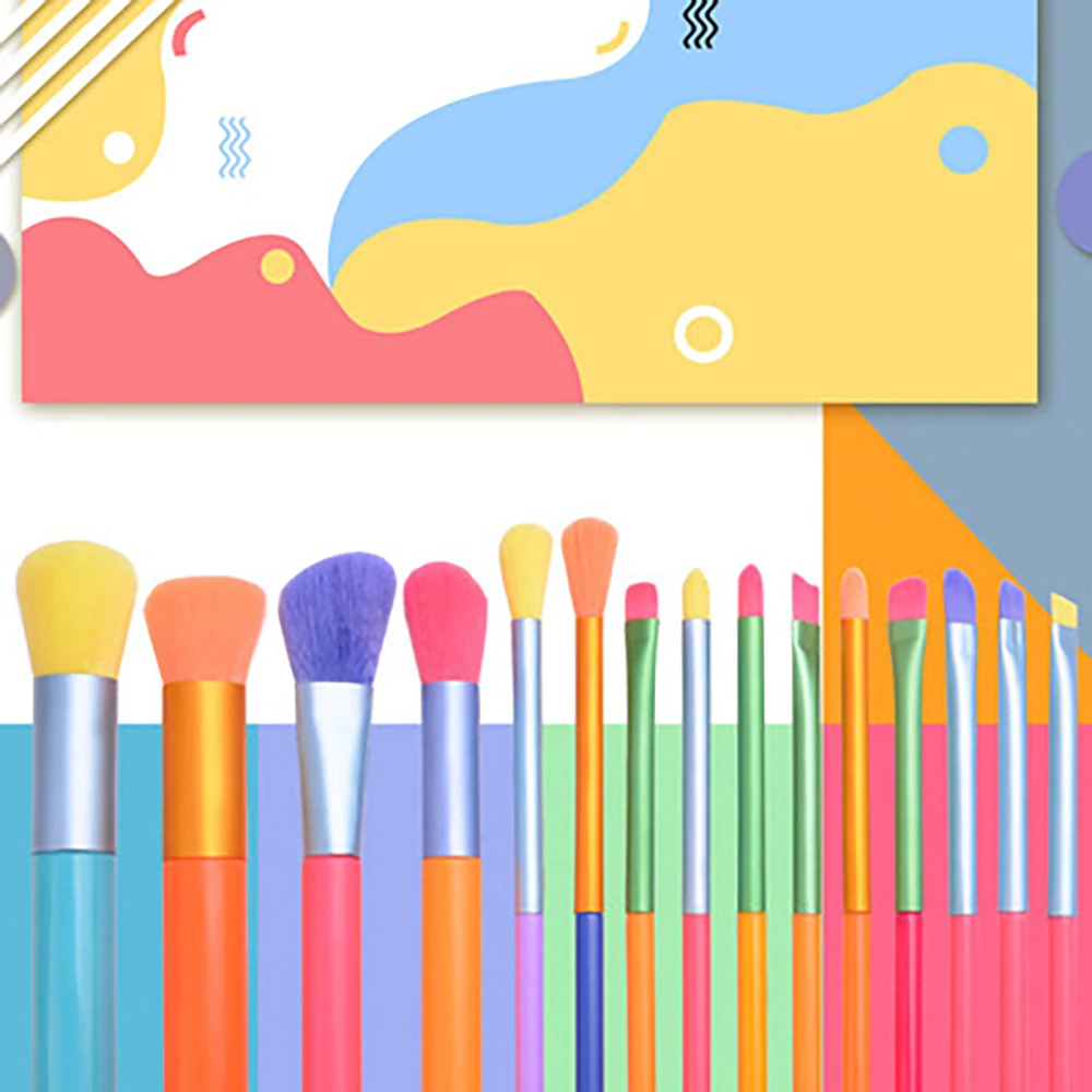 Super Soft Hair Makeup Brush Set 15 Multi-color Makeup Brush