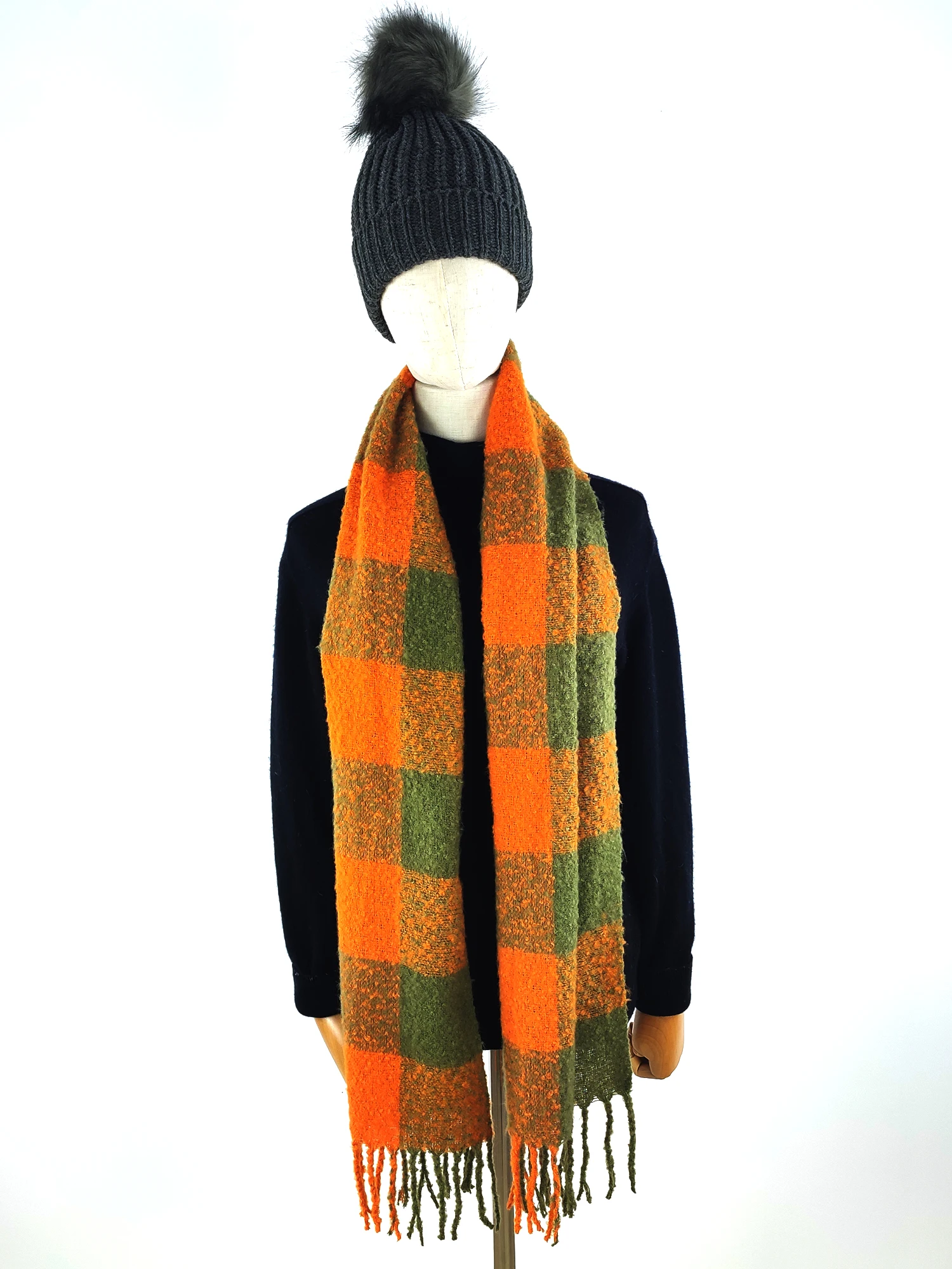 

Korean Version of Soft Waxy Imitation Wool Small Scarf Women Winter Warm Wool Knit Short Scarf Women