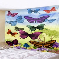 3d printing colorful flower pattern tapestry retro butterfly flower leaf wall hanging bohemian home art decoration 8 sizes