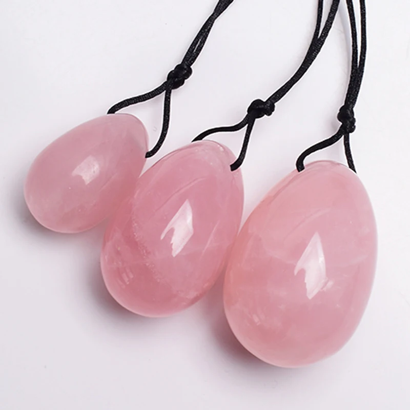 

Drilled Jade Eggs Natural Rose Quartz Yoni Egg for Kegel Exercise Crystal Sphere Vaginal Ben Wa Ball Jade Massage Stone Drilled