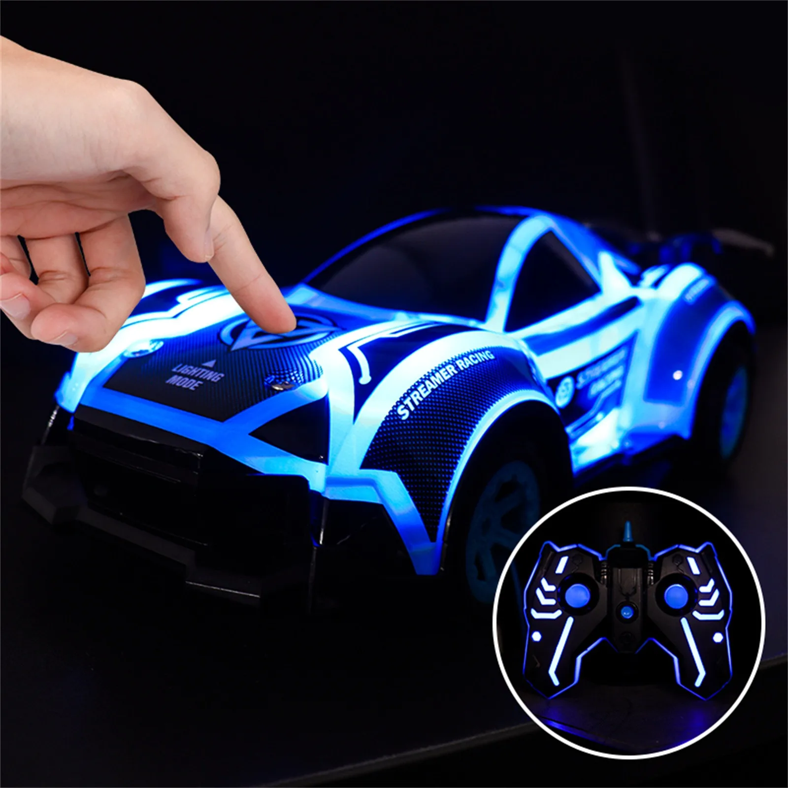 

New 2.4G Cool LED Light Music Remote Control Car Four-Way Drift Off-Road Electric Toys Rc Drift Car Kids Boys Adults Gifts