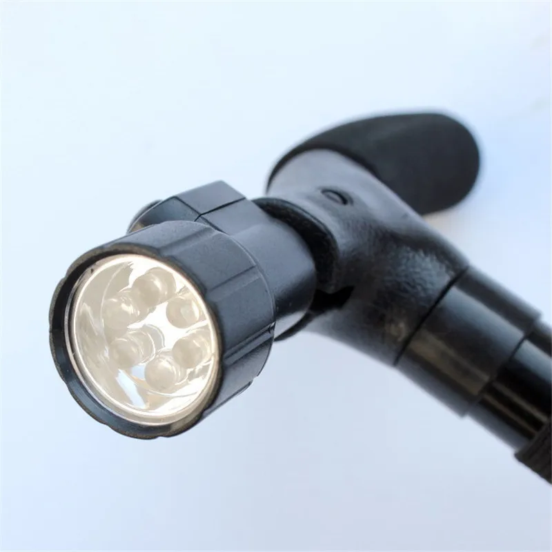 

Aluminum Folding Cane with LED Light Lightweight Portable Telescopic Stick for Elder Trekking Outdoor Hiking Walking Cane