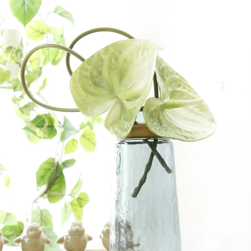 3D Printing Anthurium branch Artificial flowers for Home wedding table decoration Plastic fake plants fleur artificielle