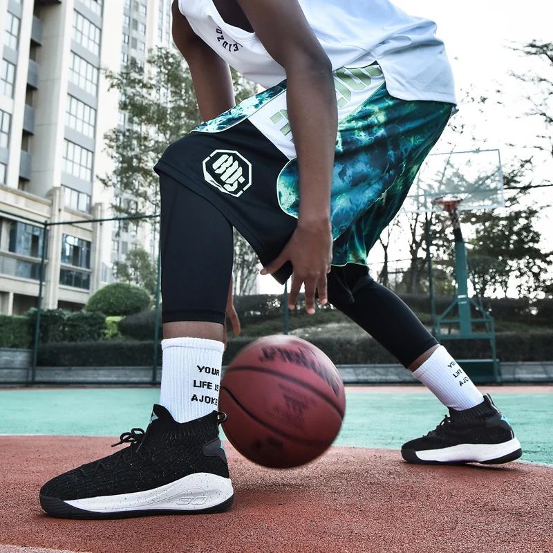 

Men High-top Basketball Shoes Non Slip Breathable Quality Sports Shoes Outdoor Black White Boys Basketball Sneakers EUR 39-45