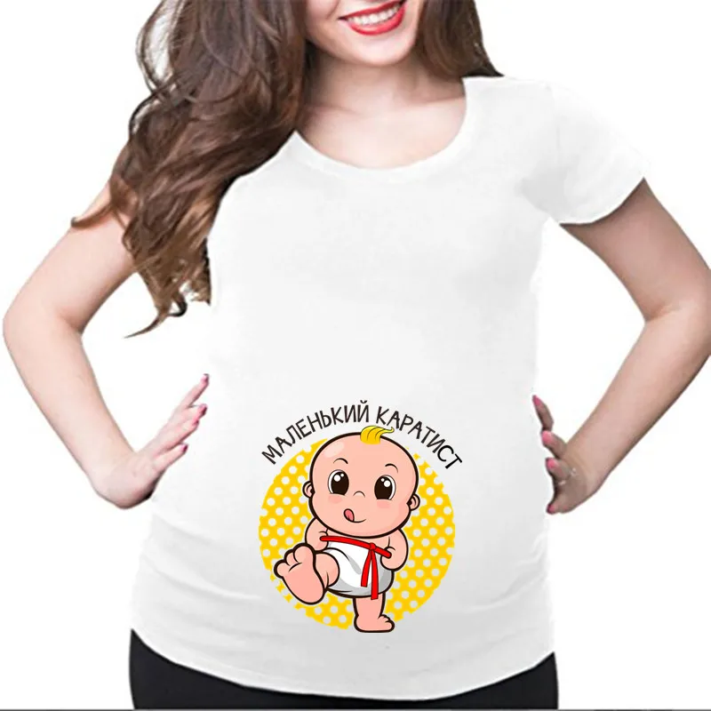 Рубашка для беременных с русским принтом малышей топ женщин женская Футболка