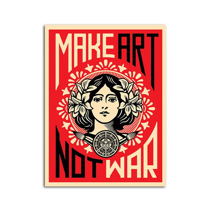 1 Сделать искусство не войны Shepard Fairey плакат холст картины на стену HD печать для украшения комнаты домашний декор - Цвет: 1