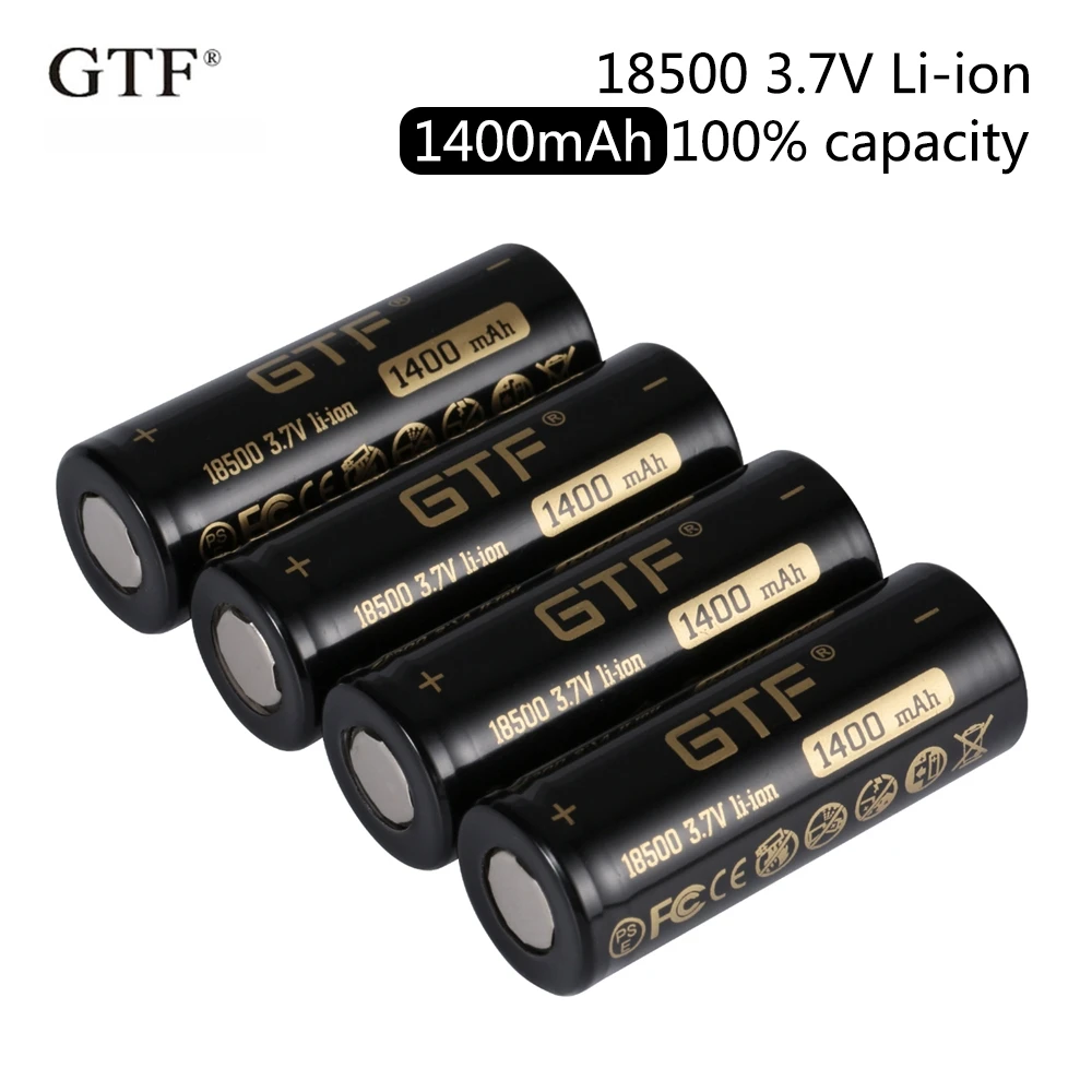 GTF 18500 1400 мАч 100% емкость 3 7 В литий ионная аккумуляторная батарея игрушка фонарик