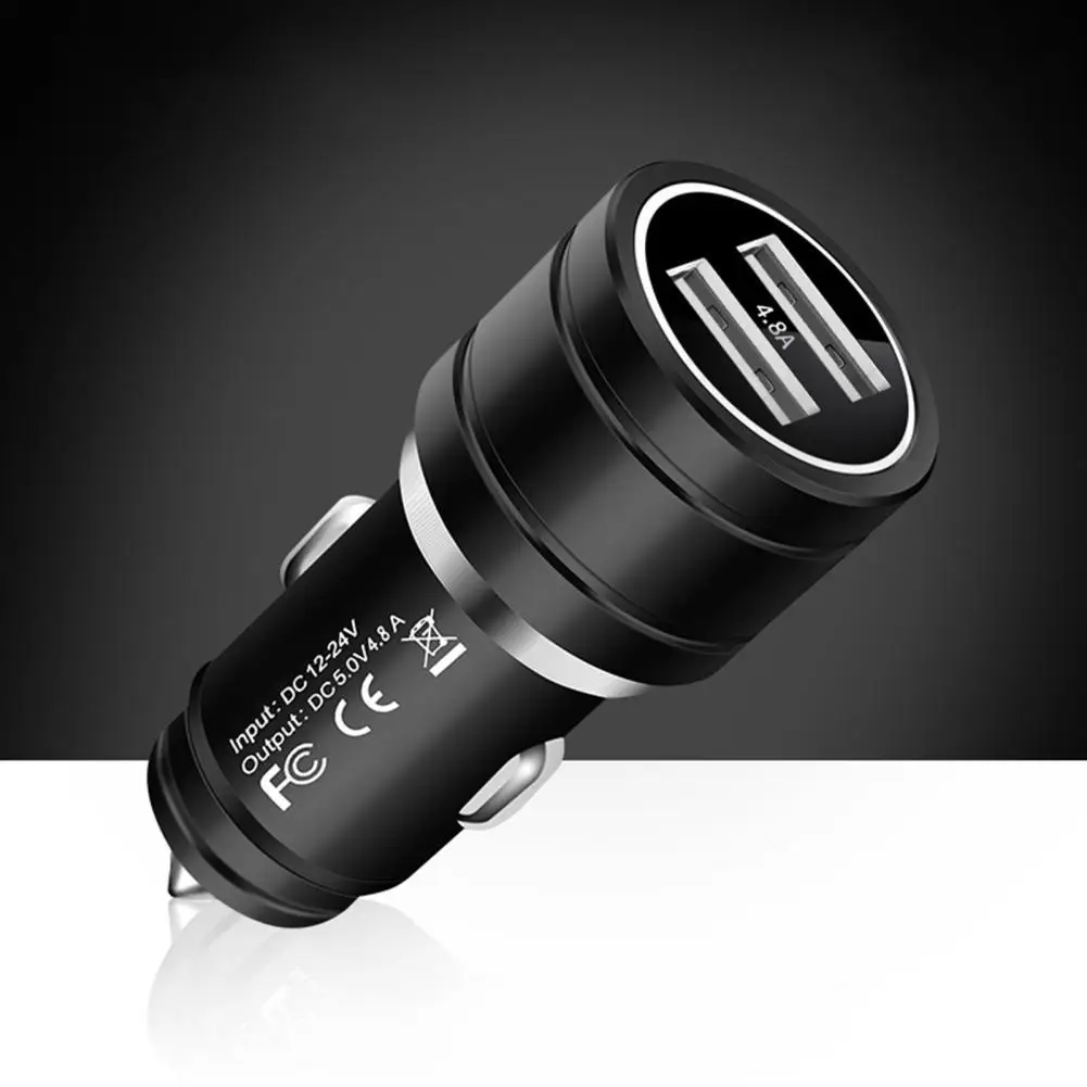 

Автомобильное зарядное устройство с двумя USB-портами, 12-24 В, 4,8 А