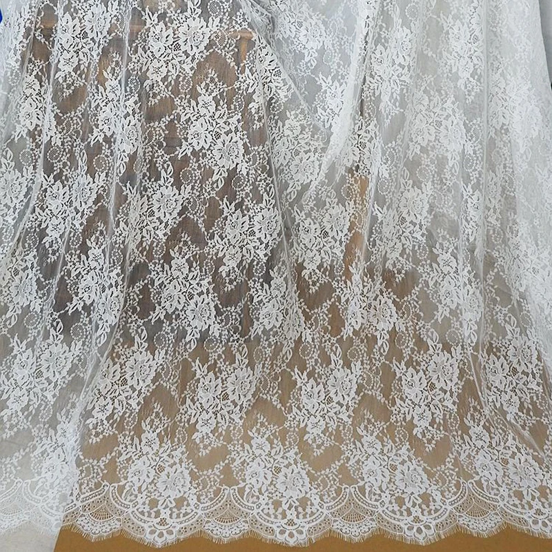 

1.5meter width 3m length Eyelash Lace Fabric Handmade Material Evening Dress Clothes Fabric table cloth curtain materia