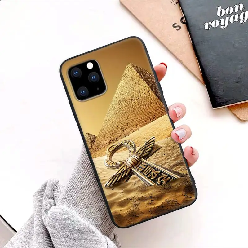 

Egypt Nefertiti Anubis Ankh Black Silicone Phone Case Cover For Huawei P9 P10 P20 P30 P40 Lite Pro P Smart 2019 2020