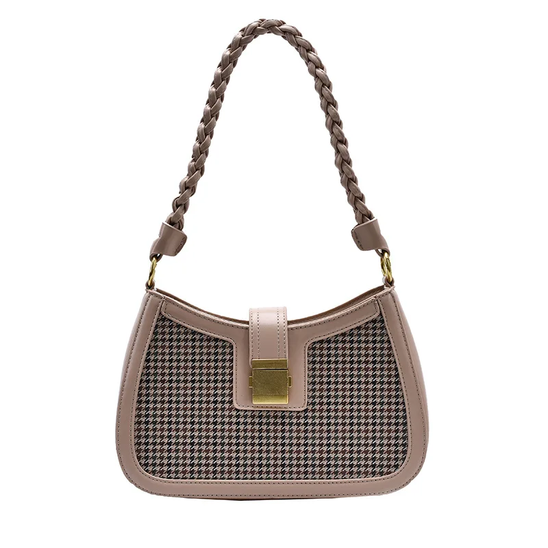 

2021 New Luxury Retro Handbags Fashion Leather Handbag Qualities Shoulder Messenger Bag Ladies Tote Small Grid Underarm Bag