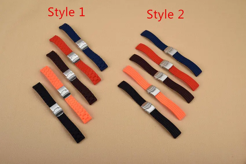 Ремешок силиконовый для наручных часов резиновый водонепроницаемый браслет с