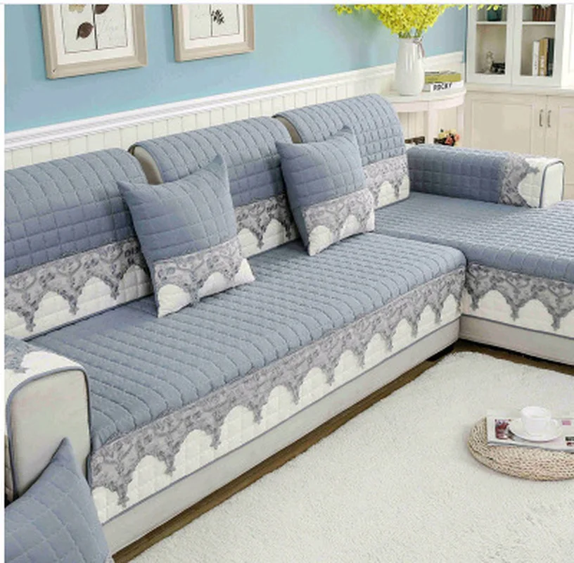 

Sectional Couch Cover Non-slip Removable Sofa Cover for Living Room Pet Dog Mat Plaid Lace Sofa Cover L Shape Sofa Case For Sofa