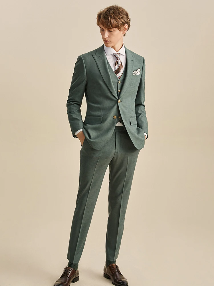 

Mens Suits Set Green 2021 New Arrivals Summer Autumn Wedding Groom Wear Business Man Daily Clothing Slim Style Plus Size 58A