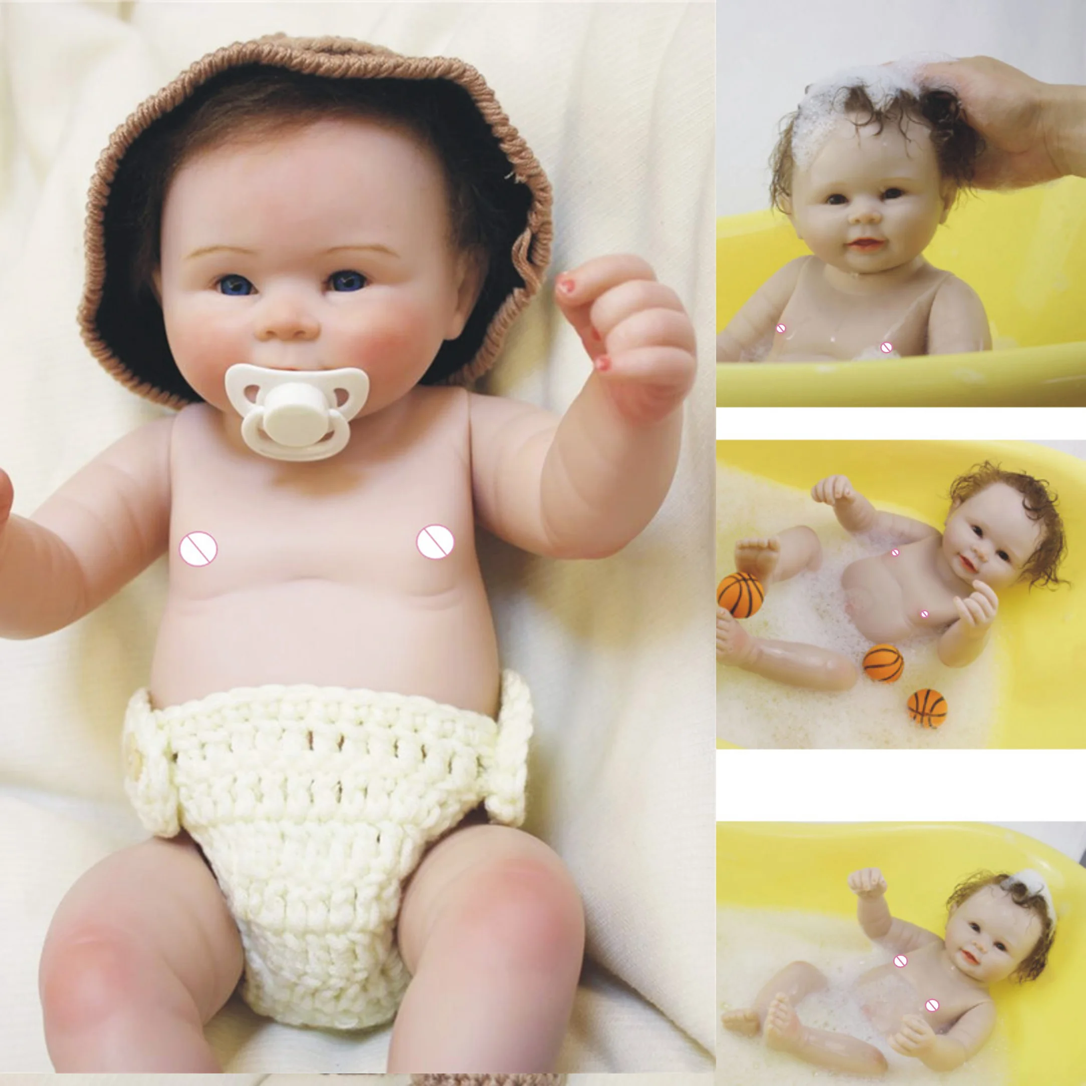 

NPK 22inch 55cm all silicone Reborn baby doll Bath Toy Lifelike Newborn boy bebe reborn menino bonecas lol toys gift