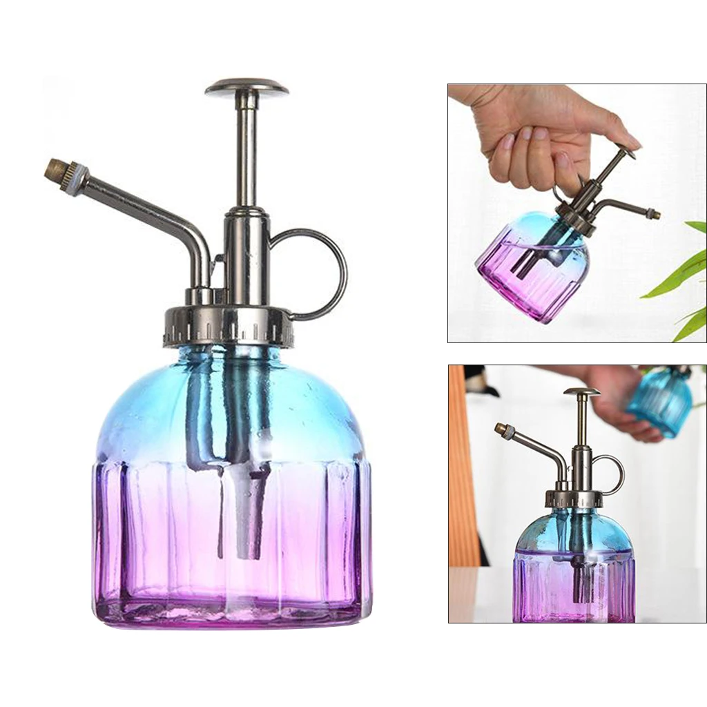 

Transparent Glass Watering Spray Bottle,Plant Mister with Plastic Top Pump
