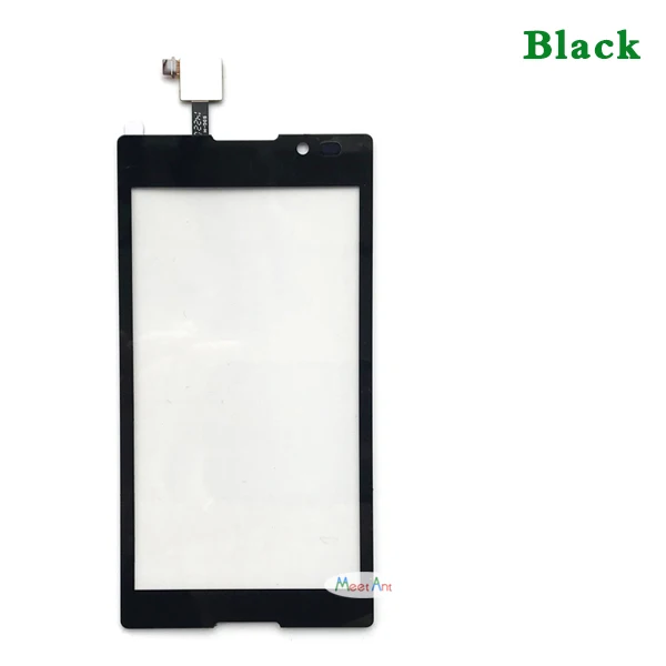 Высокое качество 5," для sony Xperia C S39H C2304 C2305 сенсорный экран дигитайзер Передняя стеклянная линза сенсорная панель - Цвет: black No Tool