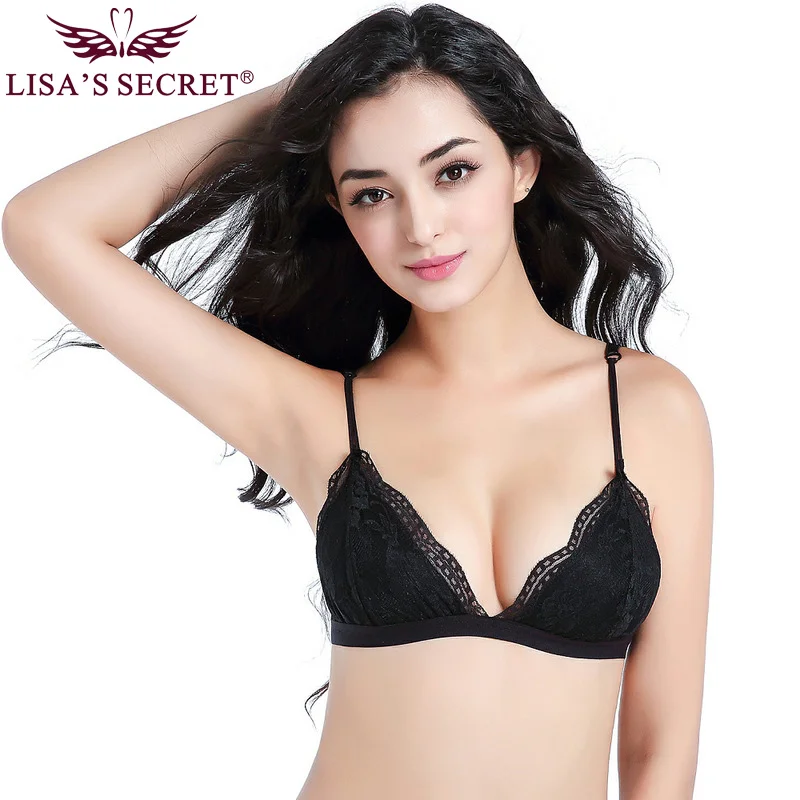 Женский кружевной бюстгальтер с треугольным кружевом прозрачный без