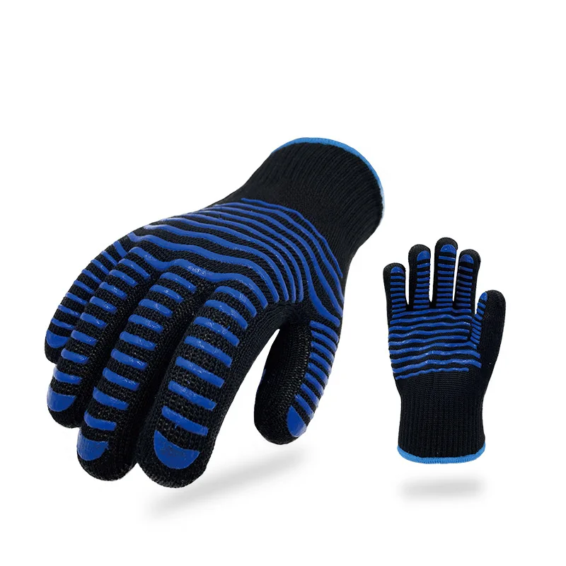 

1pair BBQ Silicon Gloves High Temperature Anti-scalding Resistance 500 Degrees Barbecue Heat Insulation Microwave Oven Gloves