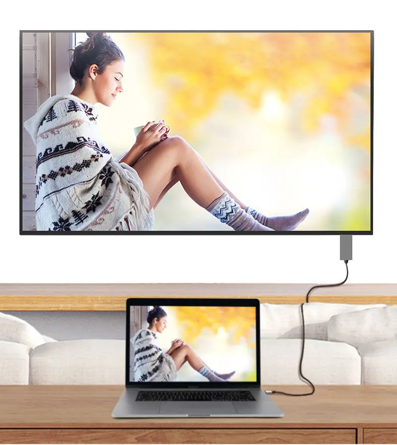 Кабель Type C для ТВ проектора HDTV видео адаптер конвертер Macbook ASUS компьютера Samsung S20