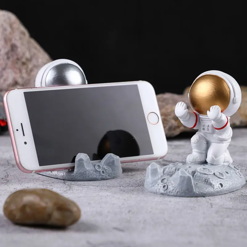 for iphone and android smartphone stand creative astronaut holder ornaments design home office accessories cell phone holder free global shipping