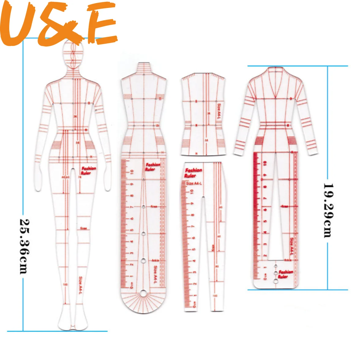 

Clothing Design Style Drawing Template Ruler Body Model Fashion Ruler