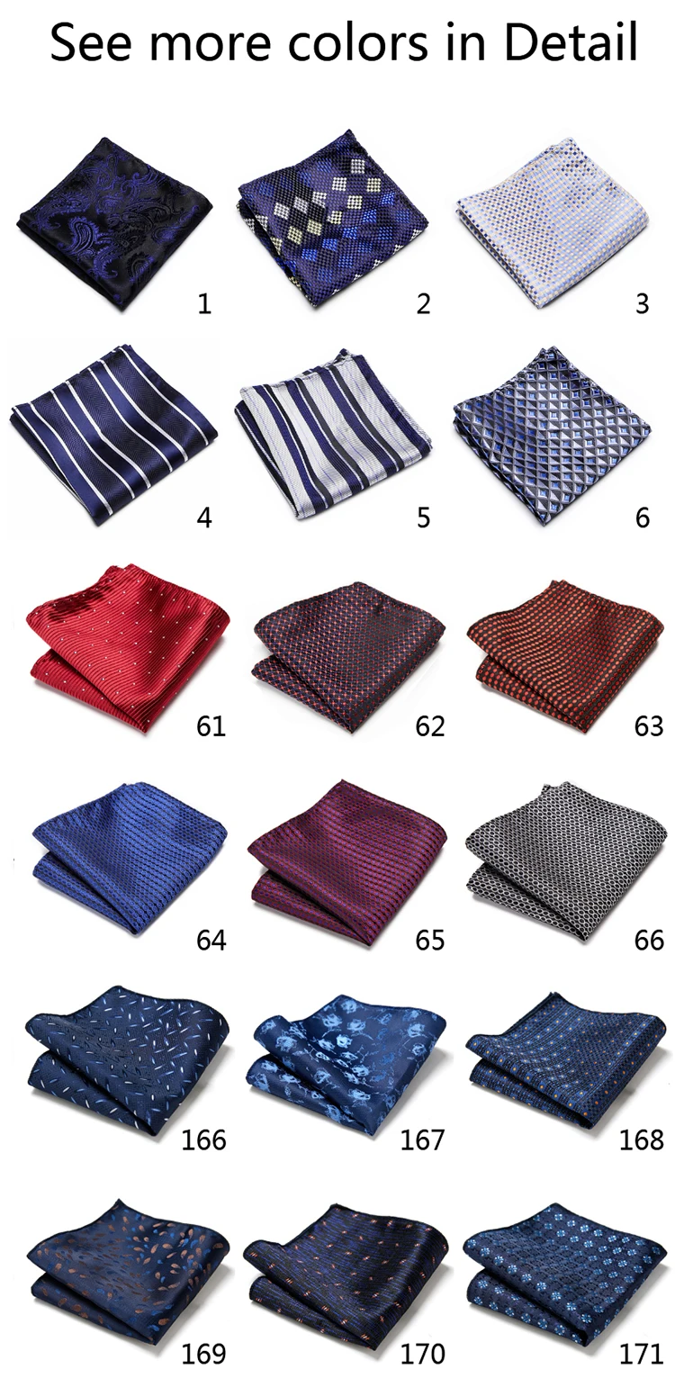 126 Many Color Brand Newest style  Top grade  Silk Woven Pocket Square Dropshipping Plaid Gold Fit Group April Fool's Day images - 6