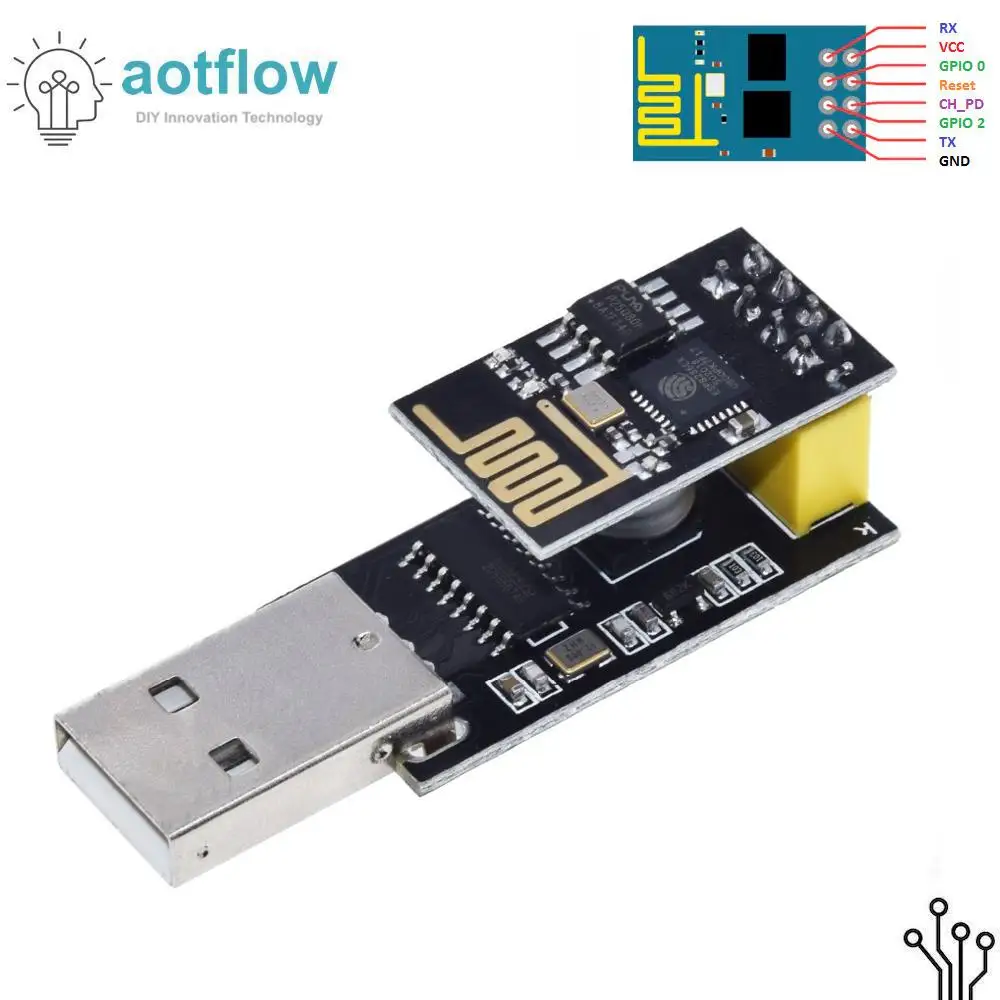 ESP01 ESP01s программатор адаптер UART GPIO ESP 01s ESP8266 CH340G USB к Серийный беспроводной Wifi