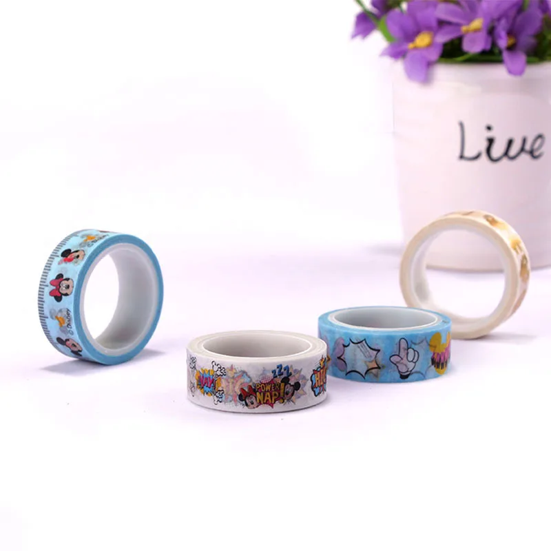 Disney Микки канцелярская лента мультфильм 5 метров DIY бумажная лента маскирующая лента канцелярские принадлежности для мальчиков и девочек офисные школьные принадлежности Васи