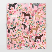 horses blanket cute design horses pink floral fleece blankets and throw blanket for beds christmas decorations for home