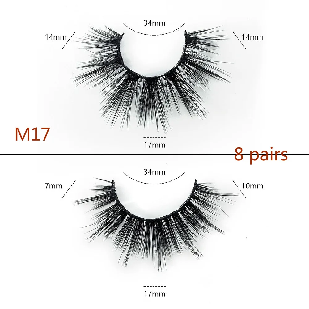 8 пар 4D норковые ресницы пушистые многослойные натуральные длинные Объемные