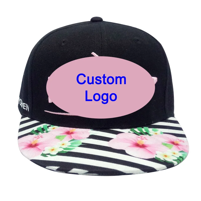 Full Color Whole All Printing Inner Strap Text Hang Tag Adult Big Size Hip Hop 3D Acrylic Polyester Tennis Baseball Custom Hat