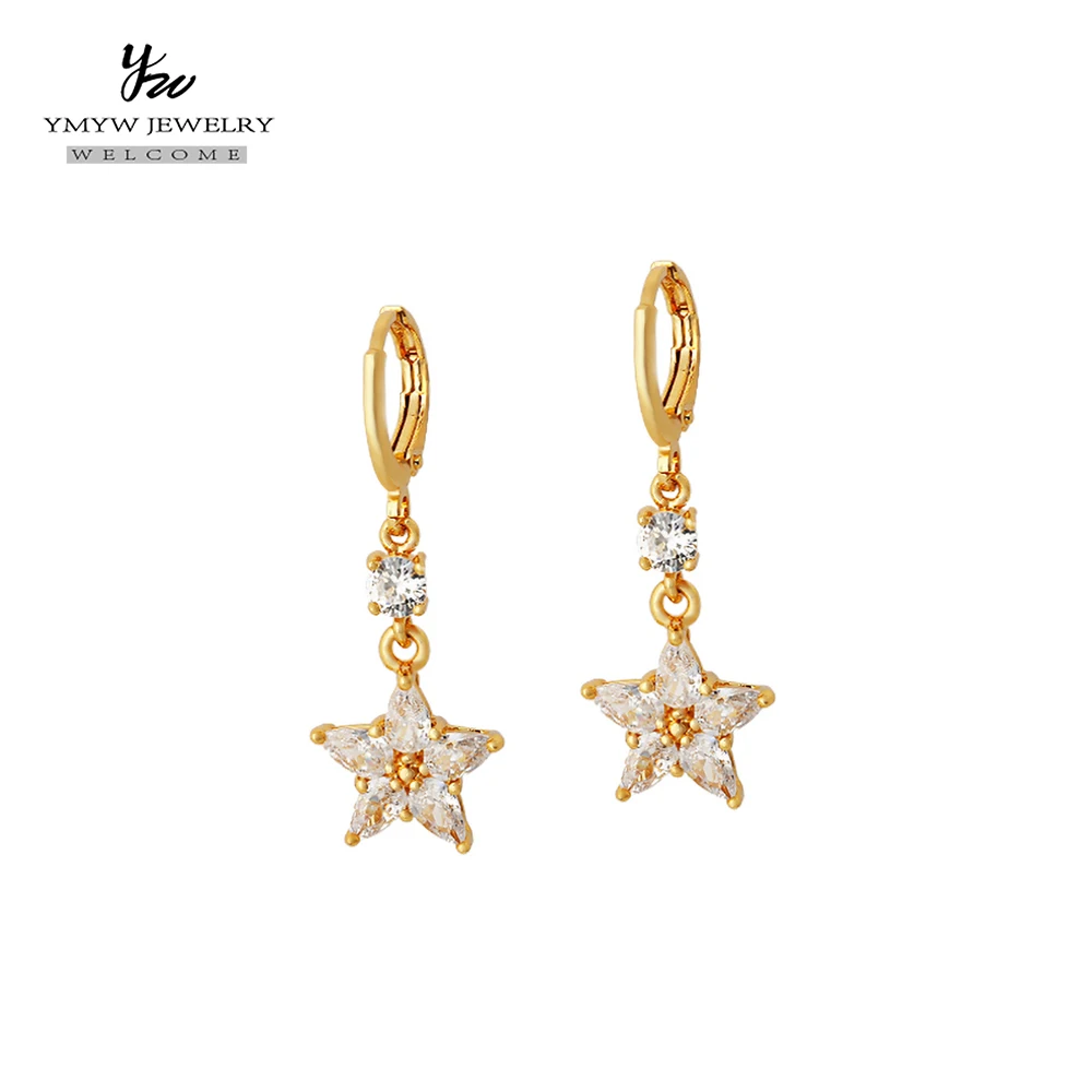 YMYW модные медные кубические серьги с цветком из циркона Роскошные