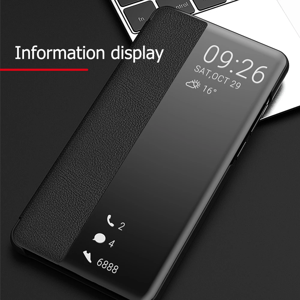 Прозрачный зеркальный откидной кожаный чехол для Huawei honor 8x mate20 P20 P30 lite nova 3 3e y6 2018