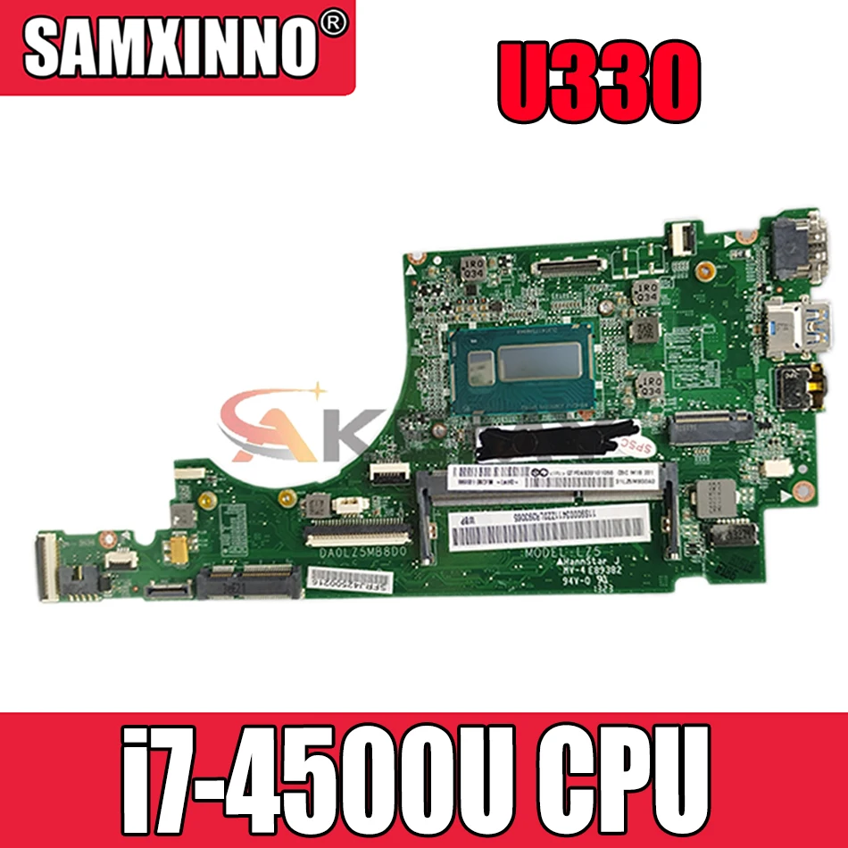 

Материнская плата для ноутбука Lenovo Ideapad U330 U330P с i7-4500U DA0LZ5MB8D0 Rev:D протестирована