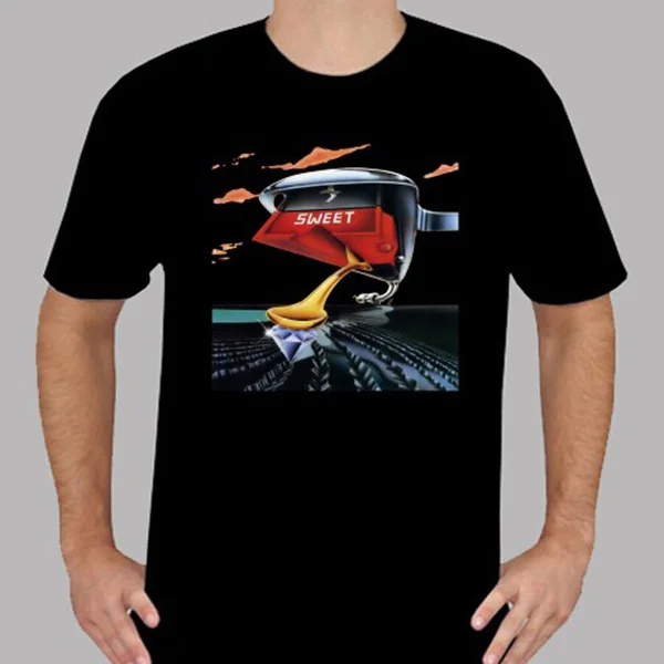 

Мужская черная футболка The Sweet * Off The пластина Glam рок-группы