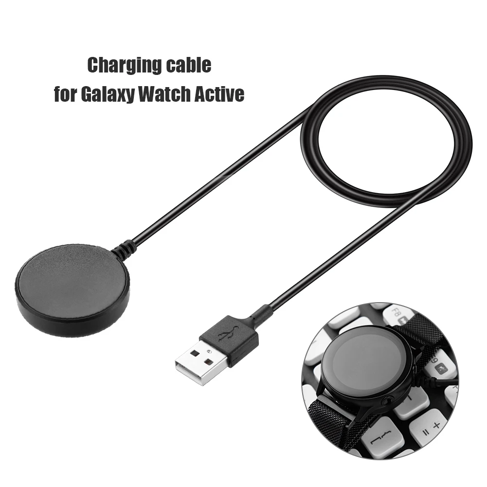 charger for samsung galaxy watch active sm r500 smartwatch 1m usb charging cable smart watch wireless charging cable new free global shipping