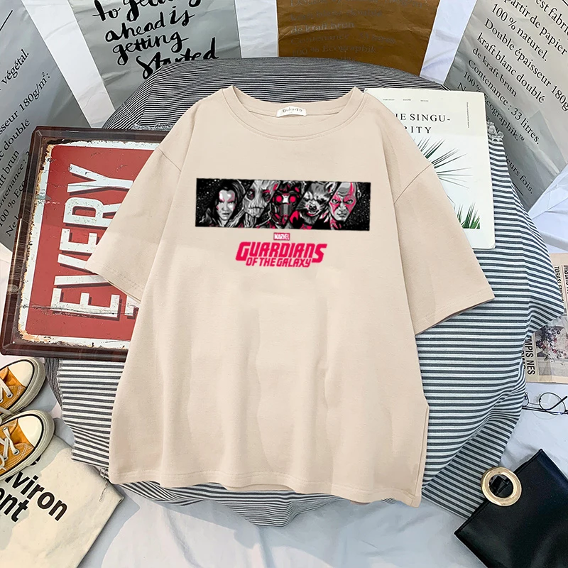 

2021 Fashion New Marvel The Avenger T Shirt Superhero Summer Women Short Sleeve Cartoon Ironman Superhero T-shirts Lady Loose