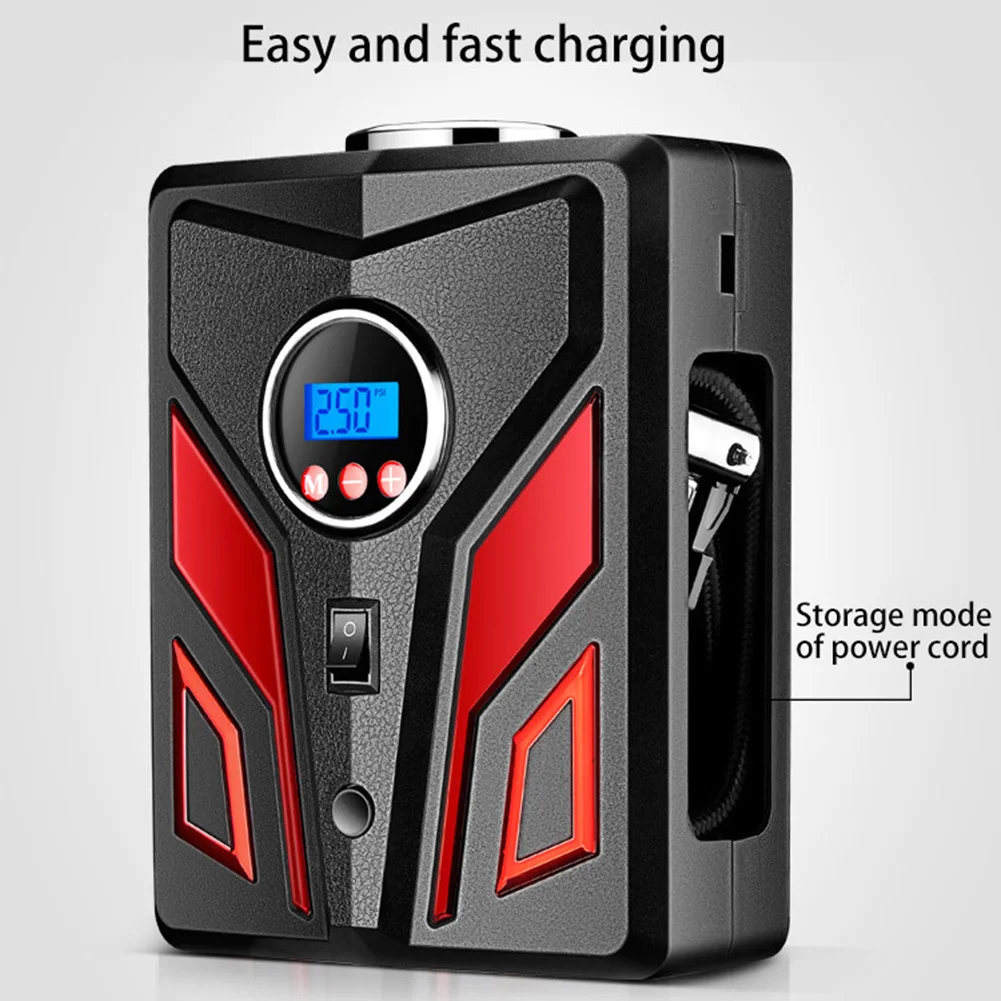 

12V Portable Car Motorcycle Tire Inflator Pump Digital Display Air Compressor Car Motorcycle LED Light Repair Tools