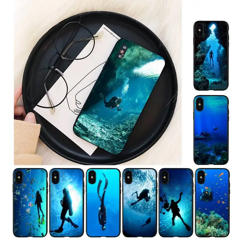 

Yinuoda Scuba Diving Diver Phone Case For iPhone 11 8 7 6 6S Plus X XS MAX 5 5S SE 2020 XR 11 pro Cover