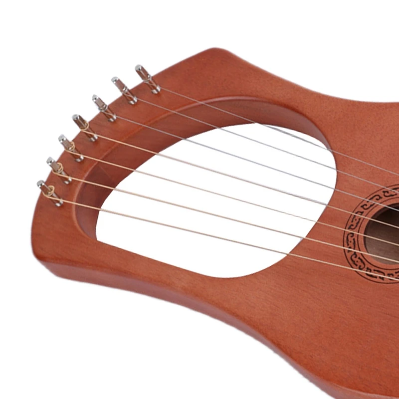 

7-String Lyre Harp Strings Solid Mahogany Wood String Musical Instrument
