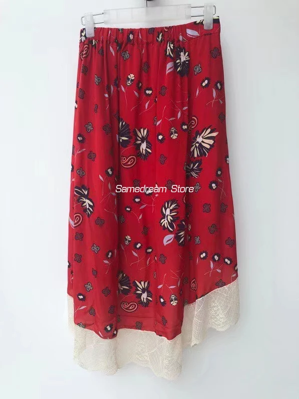 

100% Silk 2021 Summer Fashion Woman Skirts Printed Skirt