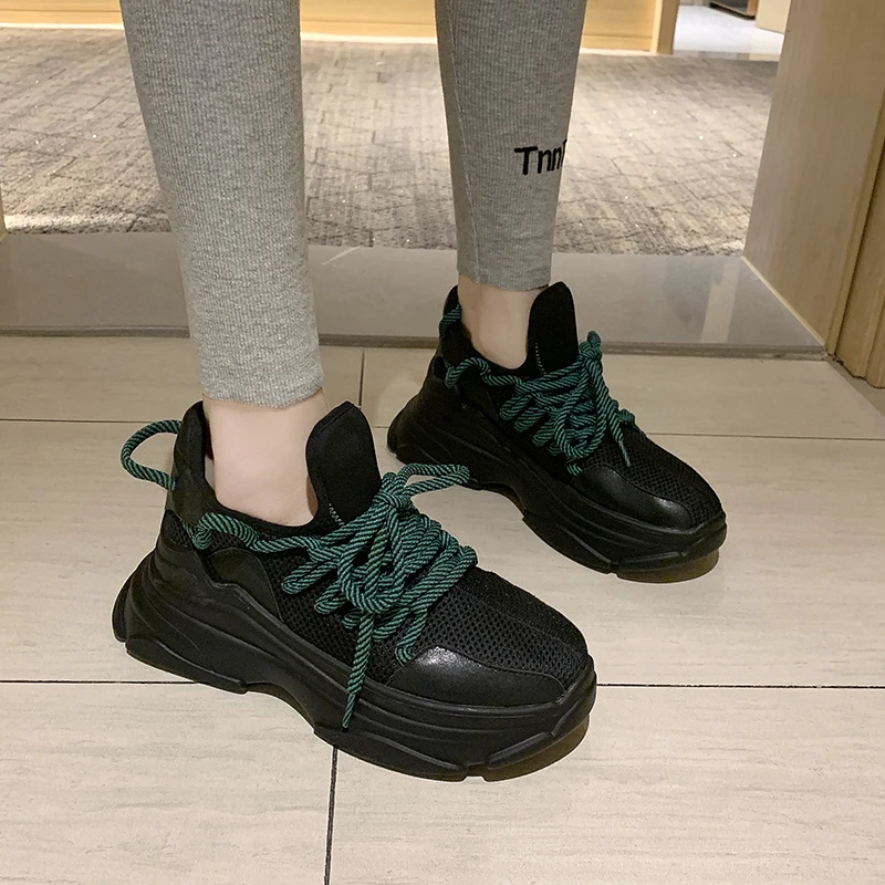 

Platform Sneakers Women Shoes Vulcanized Shoes Solid Color Thick Sole Sneakers Women Chunky Trainers Sandalias Mujer